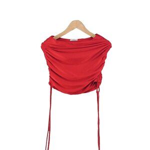 Cristina Skirt Ruched Size SMALL(4-6) Pull on Red Holiday Christmas Knit